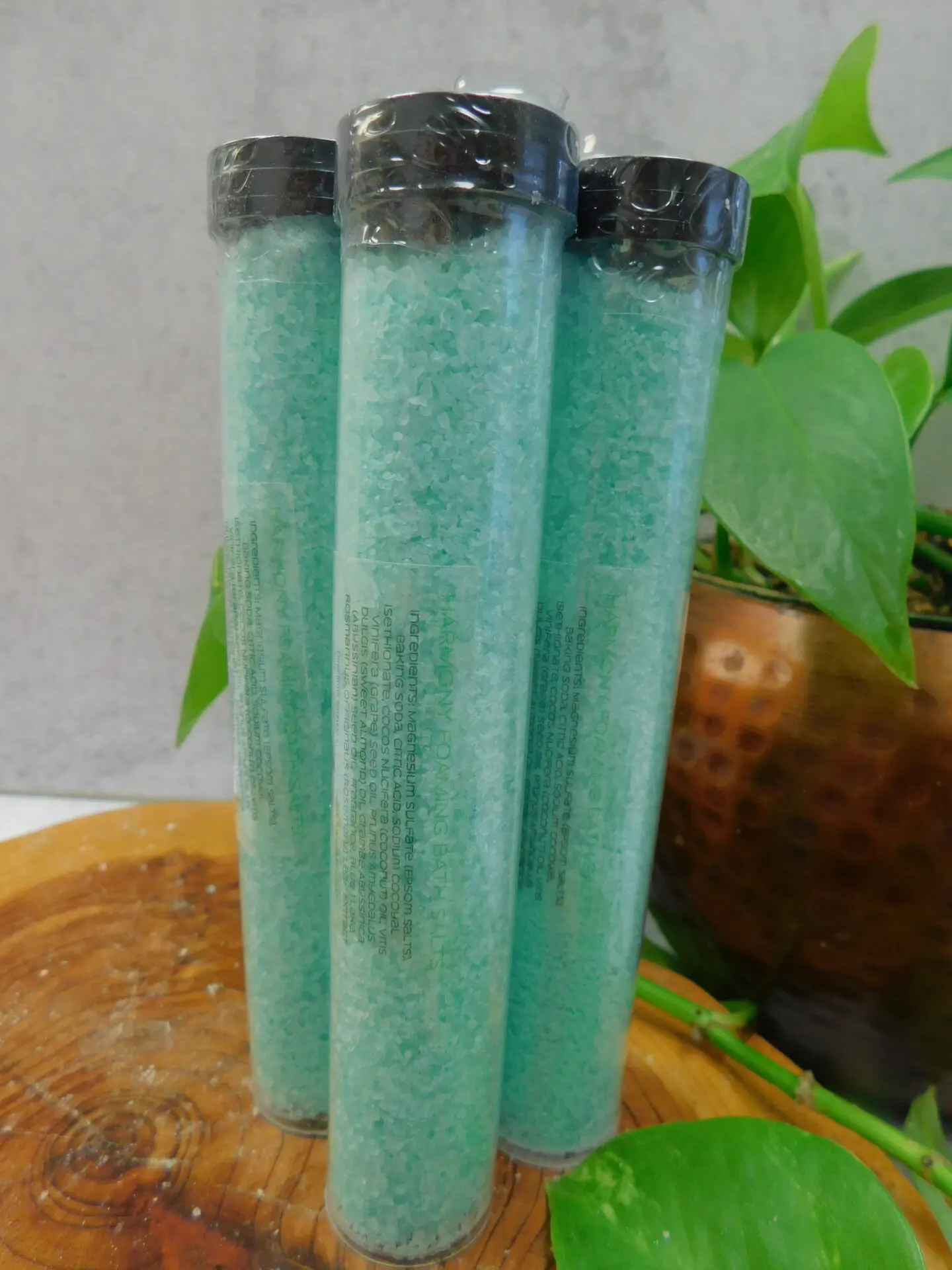 Blue Harmony Bath Salts Plastic Tubes